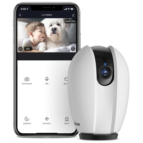 Indoor Security Camera, Baby Monitor with Sound/Motion Detection and Night Vi...