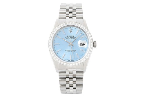 Rolex Datejust 16014 Oro 18K Acero Esfera Azul Hielo Reloj Diamante con Banda Jubileo - Imagen 2 de 6