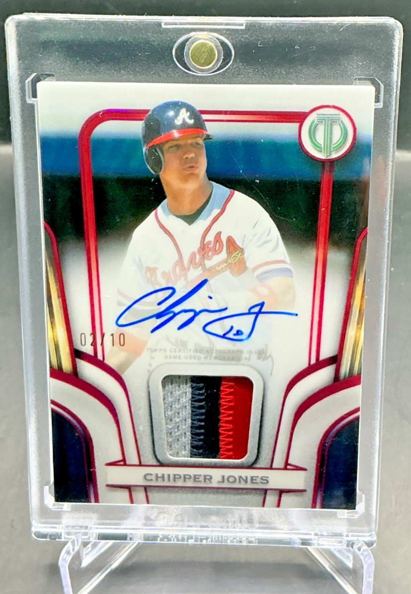 2026 Topps Tribute CHIPPER JONES 3 Color Jersey Patch AUTO 02/10 Braves