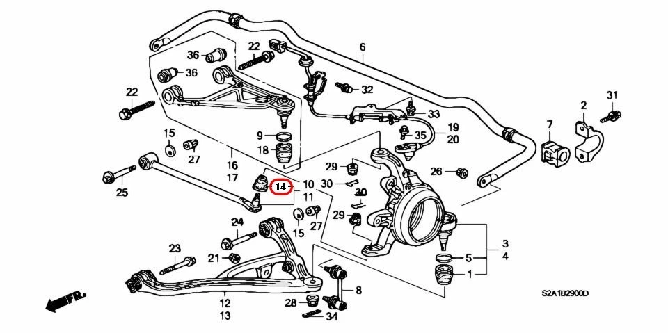 Bota de extremo de varilla de amarre Honda OEM 52362-S30-003 para Acura Foto 3 de 4
