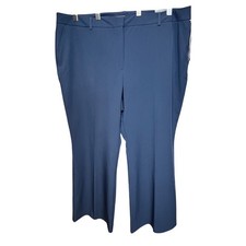 NWT Worthington Womens Trousers Plus Size 24W High Rise Dress Pants Blue Career