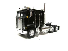 DCP / FIRST GEAR 1/64 SCALE KENWORTH K-100 FLAT TOP, BLACK, DUAL CHROME STACKS