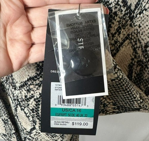 NWT Nine West Womens Pale Blush Tank & Snake Print Blazer Size 16 Water Lily - Picture 11 of 15