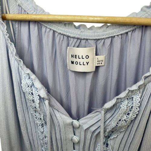 Hello Molly Midi Dress Size Large AU 12-14/US 8-10 Blue Worn Once Wedding - Picture 6 of 10