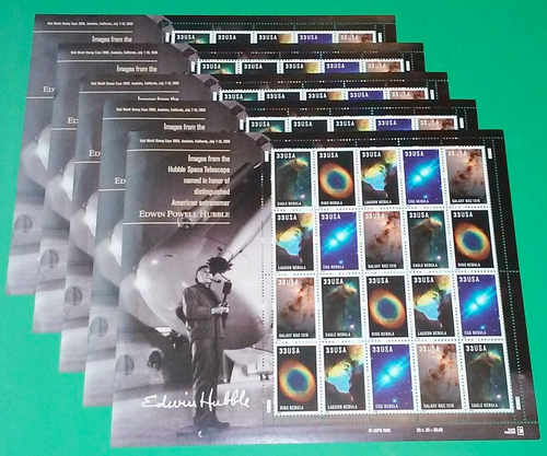 Three x 20 = 60 American Astronomer EDWIN POWELL HUBBLE 33¢ US Stamps. 3384-3388 - Picture 7 of 7