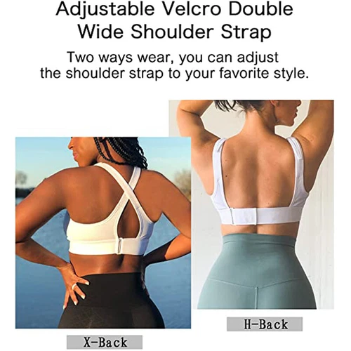 Women Zip Front Sports Bra High Impact Adjustable Full Support Padded Yoga Bra - Picture 7 of 31