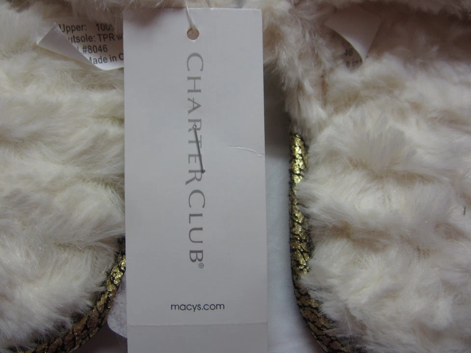 Zapatillas Charter Club Esculpidas Pila Sin Cordones Acento Lazo Marfil, 5-6 Pequeñas #1604 Foto 4 de 4