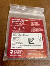 Dentsply Sirona Midwest Carbide Burs FG 1557 (100 burs) in a box 386259