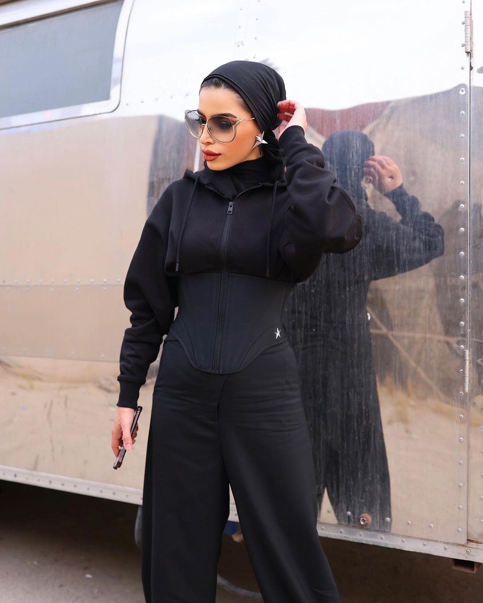 Mugler X H&M HM Corset Waist Zip Through Hoodie Black Size