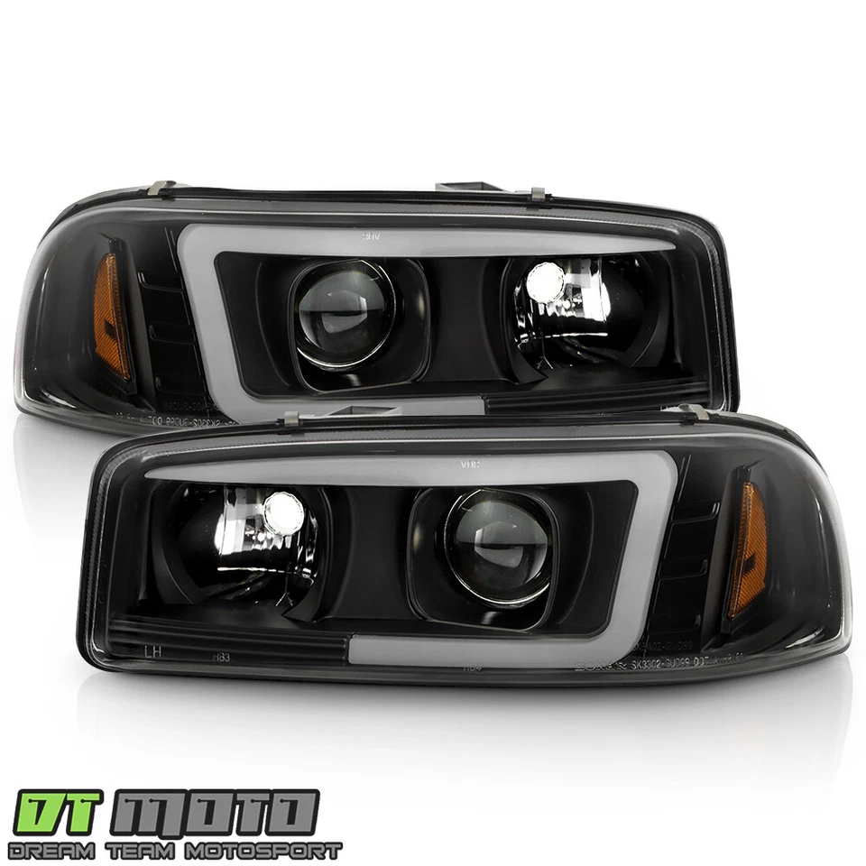 Faros proyectores tubo LED negros GMC Sierra Yukon Denali 1999-2006 Foto 3 de 4
