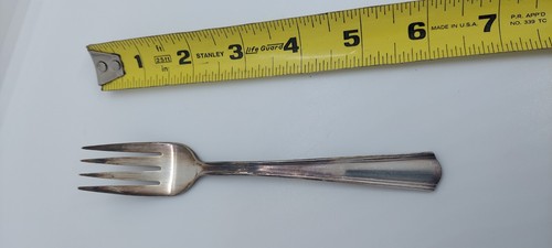 Victor S Co placca argento forchetta antica vintage da collezione 6" DS 4 denti - Foto 5 di 5