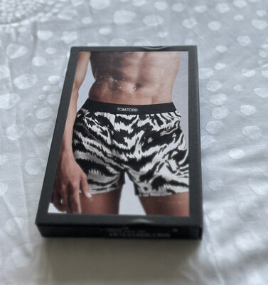 Authentic Men's Tom Ford Silk Boxer Shorts XS Black & White