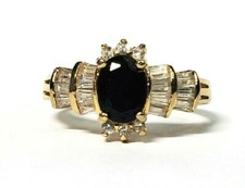 Sterling Silver .65 Carat Black Sapphire Cubic Zirconia Ring Size 7