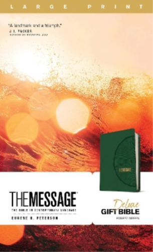 Eugene H. Peterson Message Deluxe Gift Bible, Large Print, Green (Leather Bound) - Picture 1 of 1