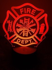 Firefighter 3d Led Light 16 Color Changing Acrylic Decor W Remote Black Base Firefighter 3d Led Light 16 Color Changing Acrylic Decor W Remote Black Base