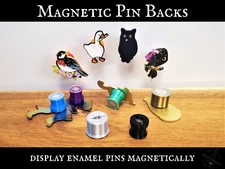 Magnetic Pin Backs with Slip-Resistant Backing - Display Enamel Pins as Magnets