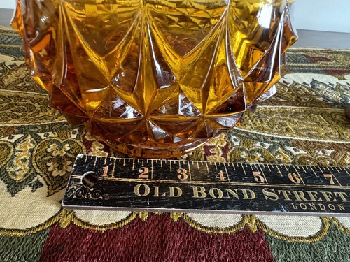 MCM L.E. Smith Amber Pineapple Fat Bottom Swung Vase 26”, Circa 1960 - Picture 11 of 14