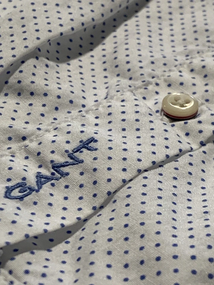 Camisa con botones manga larga GANT Gingham para hombre M 15 3/4 - 39 blanca Foto 3 de 4