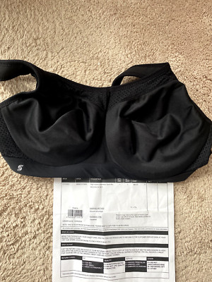 Glamorise Womens High Impact Wonderwire Sports Underwire Bra 9066 Black 36D