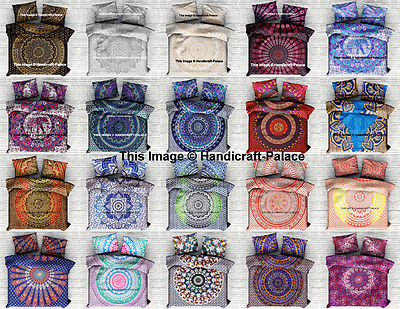 Handmade Indian Hippie Mandala Duvet Cover Set – Single Size, 100% Cotton, Reversible – Includes Pillow Case