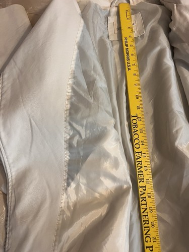 Universal threads Women’s Coat Size 3X Faux leather Lined Jacket Cream White - Picture 14 of 24