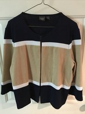 Chicos Travelers Collection BlazerJacket Faux Suede Beige 3/4 Sleeve sz2
