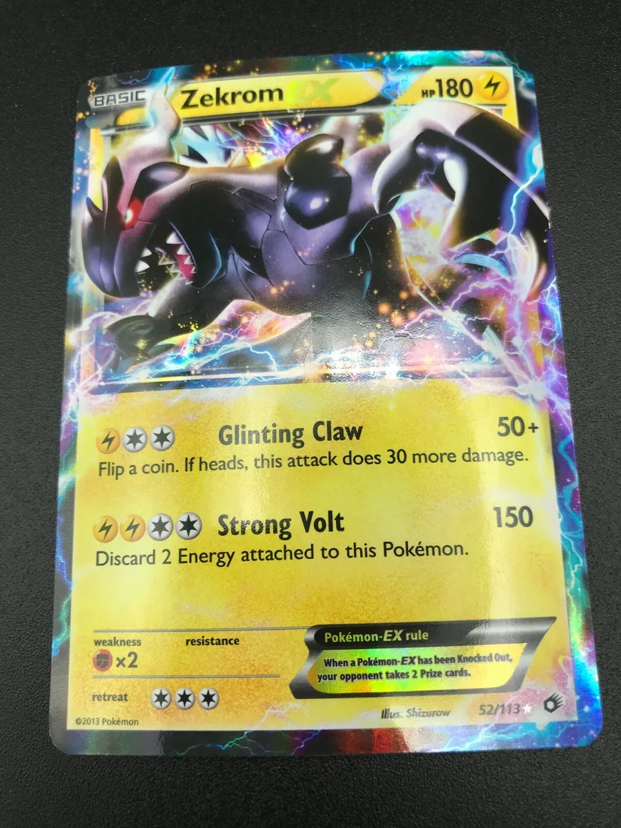 Pokemon ZEKROM EX Card LEGENDARY TREASURES Set 52/113 Black White Ultra Rare