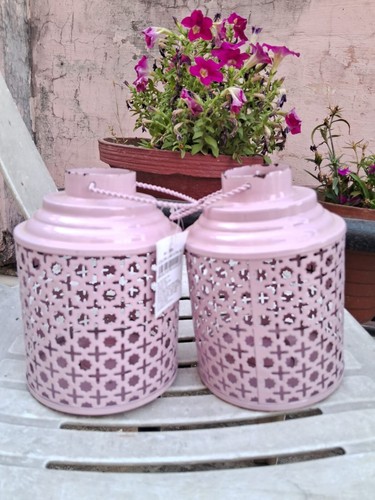 2PCS Candle Holder Lantern Metal Round Lantern Medium Hanging Rustic Table Decor - Picture 10 of 10