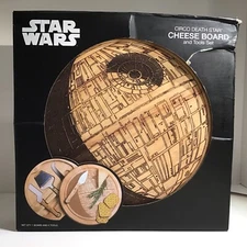 Disney Star Wars Circo Death Star Wood Cheese Board w/ Tools Set