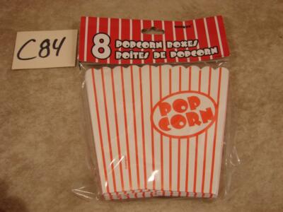 C84 Unique Industries #59023 Small Popcorn Boxes 5-in x 3-3/4-in x 2-in 8/Pkg