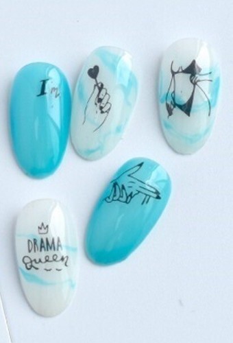 Nail Stickers Art Decal DIY Design 3D Waterproof Drama Queen Body Hands 1064 - Picture 3 of 4