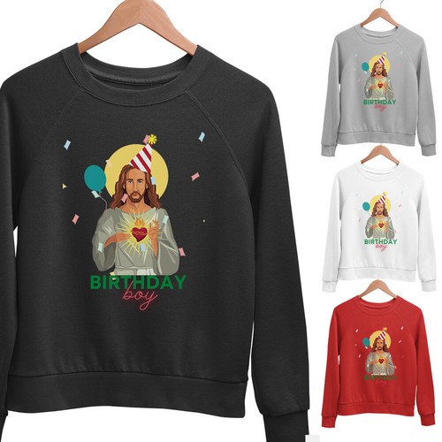 Christmas Jesus Sweatshirt Birthday Boy Xmas Printed Novelty Joke Sweater Jumper - Picture 19 of 31