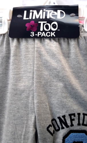 New Limited Too 3 Pairs Leggings Bottoms Long Girls Grey Black Pink Cotton sz 6 - Picture 4 of 6