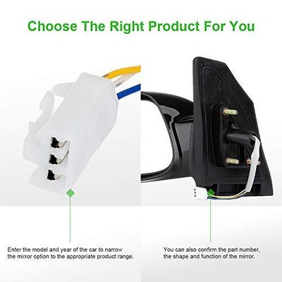 Partsflow Manual Side View Mirror - Passenger Right For 1999-2010 Ford F-250/F-350/F-450/F-550 Super Duty & Excursion