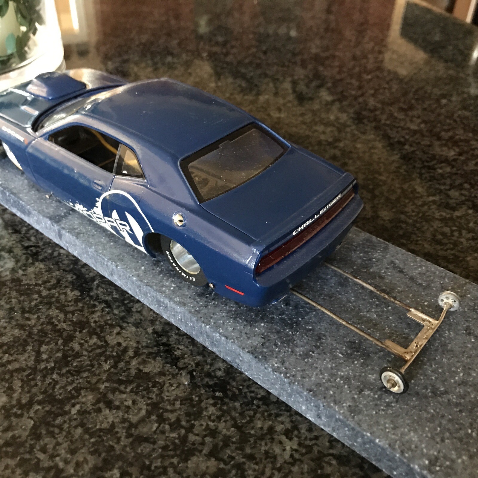 1/24 Dodge Challenger Hard Body Drag Slot Car ESR KIT Chassis /Mini 16D