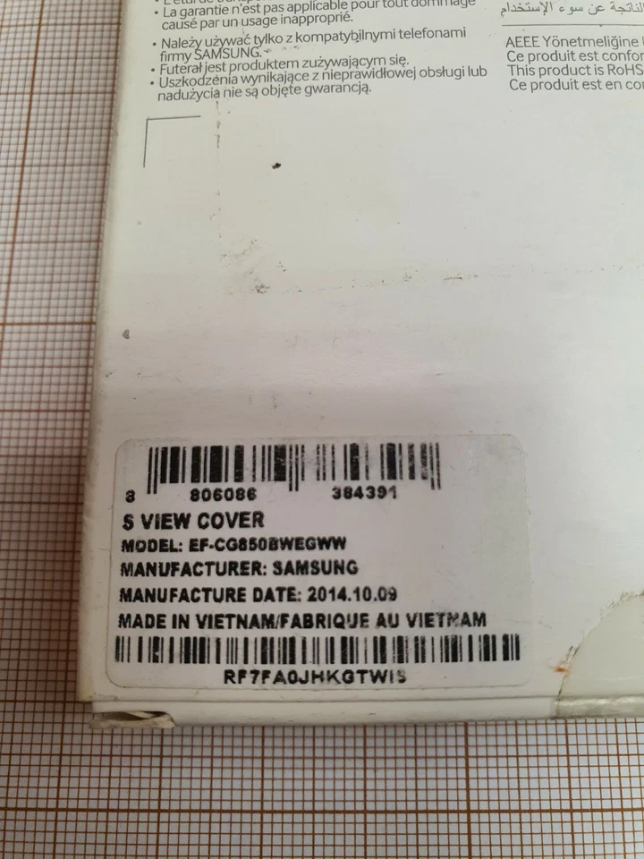 Original Original Original Samsung Galaxy Alpha S-View Cartera Estuche Blanco EF-CG850BWEGWW Foto 4 de 4