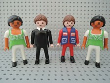 Playmobil 4 Frau Frauen grüne Bluse schwarzer Anzug blaue Weste    F12