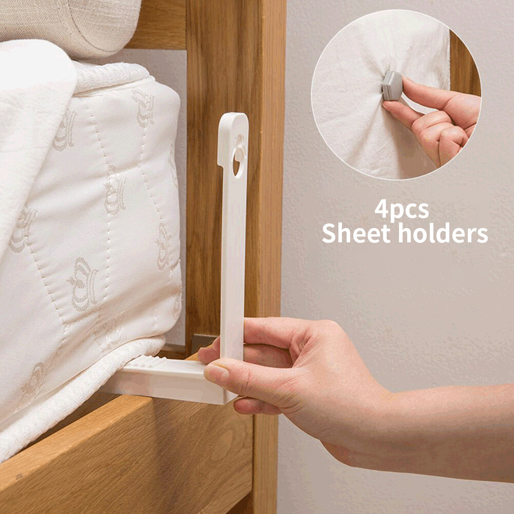 4pcs Needle Free Mattress Reusable Home Bedroom Fixed Non Slip Sheet Holder Clip - Picture 9 of 14