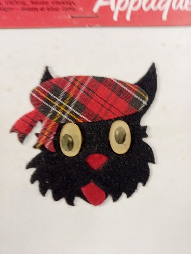 SCOTTIE DOG Filz-Applikation zum Aufdrücken 2,5" Augen bewegen Walco NY Vintage Bügelbild - Bild 4 von 9