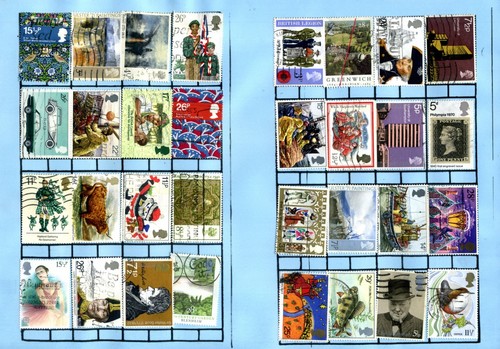 GRAN BRETAGNA LOTTO ASSORTIMENTO FRANCOBOLLI STAMPS SU LIBRETTO da 20 FOGLI - Picture 10 of 11