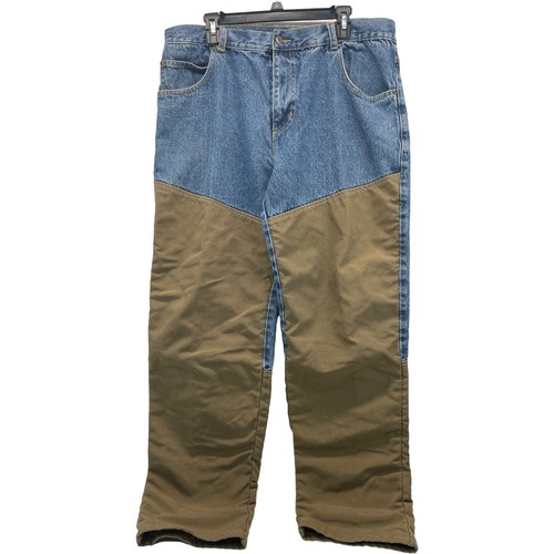 Remington Mens 38/33 Blue W/ Brown Patch For Durability Out Door Workwear Jeans