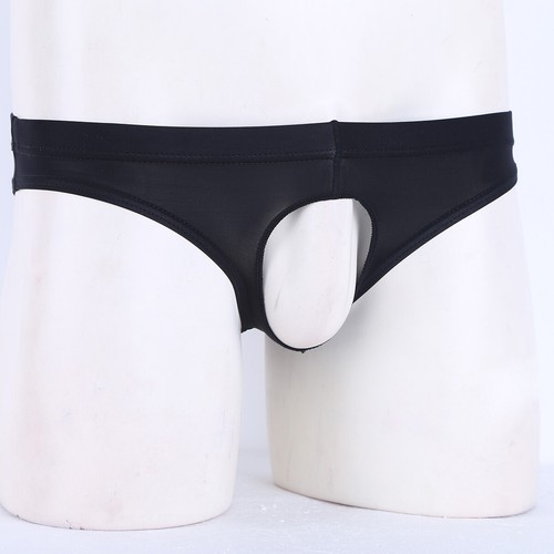 Lencería Tanga de Seda Hielo para Hombres EE. UU. Frente Abierto Agujero para Pene Bikini Calzoncillos Ropa Interior  - Imagen 14 de 38