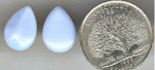 50 ANTIQUE 15x11mm. LIGHT BLUE TEAR GLASS JEWELS s370