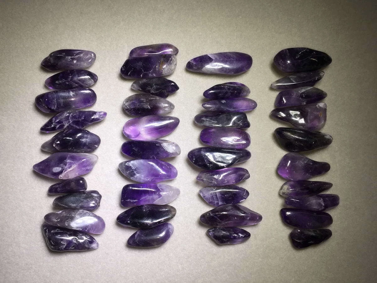 50pcs Bulk Tumbled Amethyst Points Pieces Quartz Crystal Jewelry Gemstone DIY