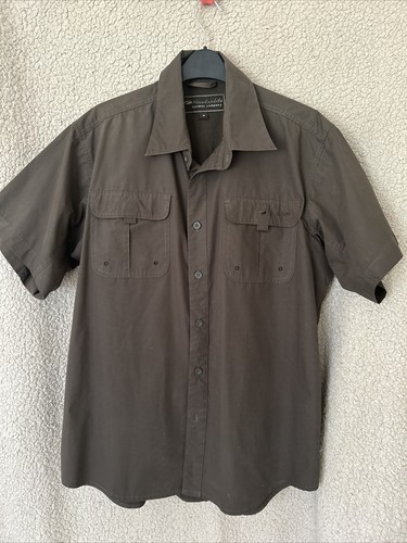 Mountain Life Outdoor Company Trek Shirt Brown Short Sleeve Walking Men's Medium