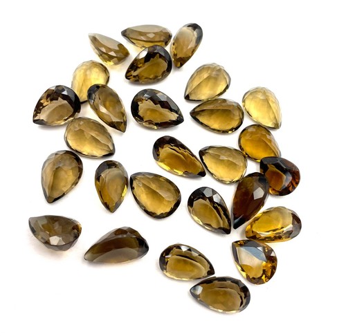 100 CT Natural Champagne Quartz Pear Cut Gemstone 12 Pcs 11.50*15.50-12*18.50 MM - Imagen 5 de 6