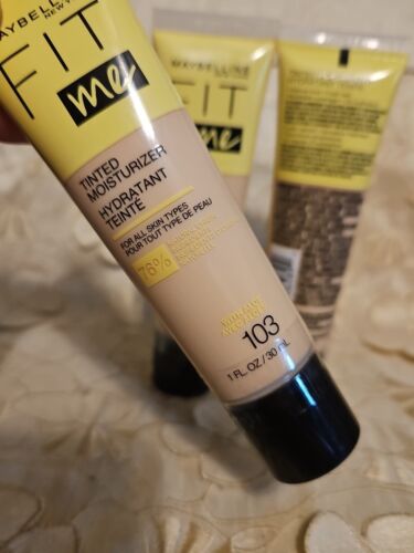 3-Maybelline-Fit Me-Tinted Moisturizer-103-ALL SKIN TYPES-1 OZ. EACH (X3)-SEALED - Picture 2 of 3