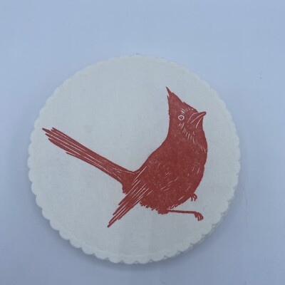 30 Disposable Red Cardinal Paper Coasters, 4  White cardboard Coasters No Box