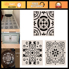 3PCS 12x12 Inch Tile Stencils - Reusable Art for Floor, Wall, Furniture  Fabric