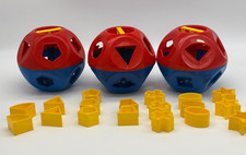 Vintage Blue Red Tupperware Shape O Ball Shape Number Sorter Tupperkids Kids Toy